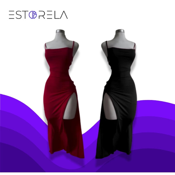 Vestido Elegante com Alça Halter